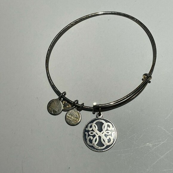 Alex and Ani Women's Path Of Life Charms Bangle Bracelet Silver Tone Adjustable - Picture 2 of 4